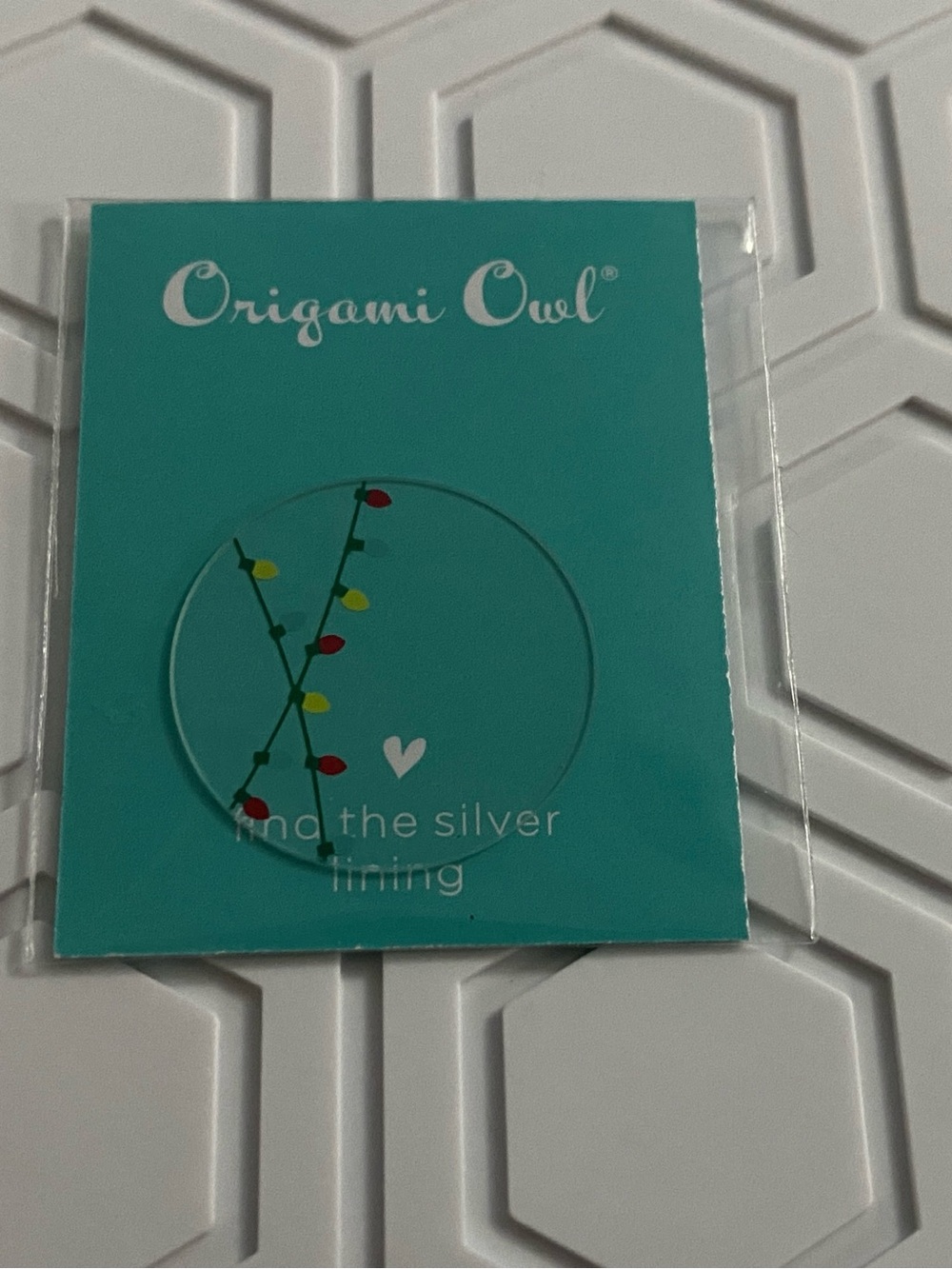 Origami Owl Large Clear Christmas Light String Faceplate